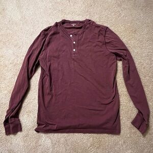 J Crew Long Sleeve Garment-dyed Slub Cotton Henley. Size XLT.